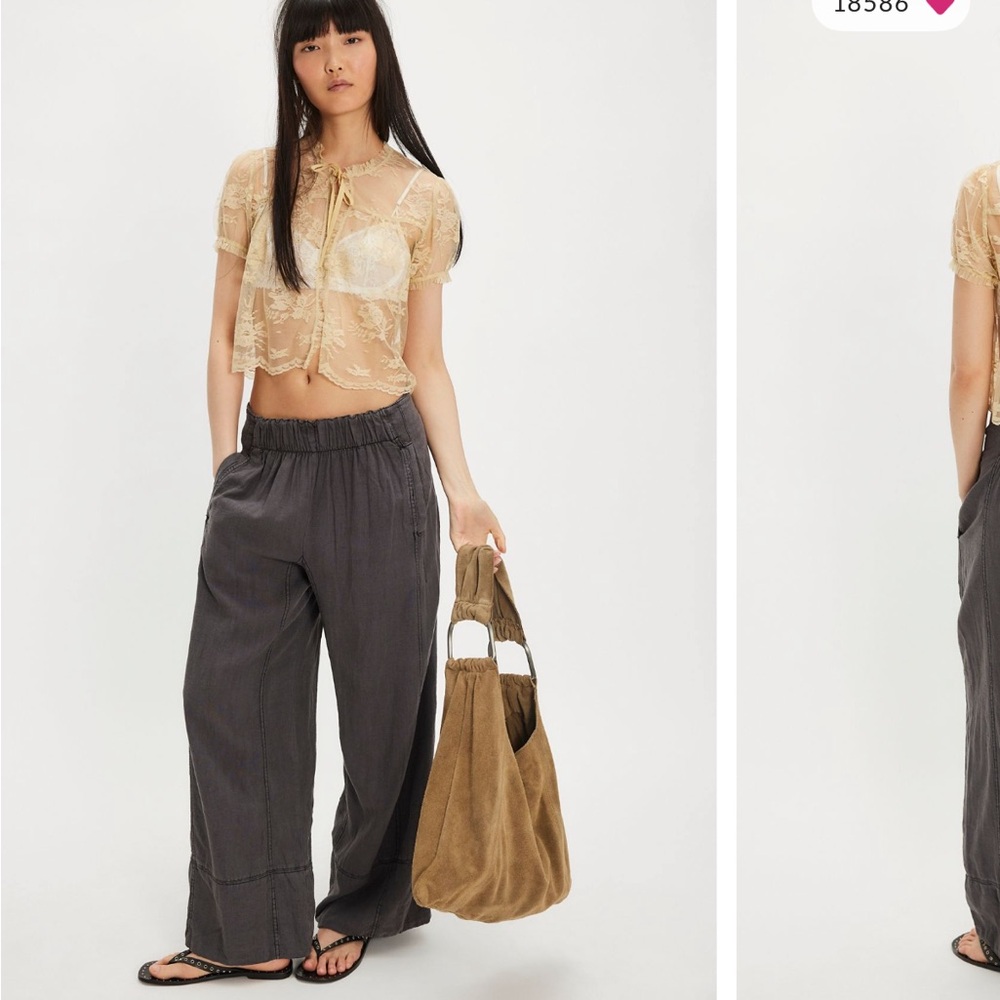 Free people days end linen pull on pant